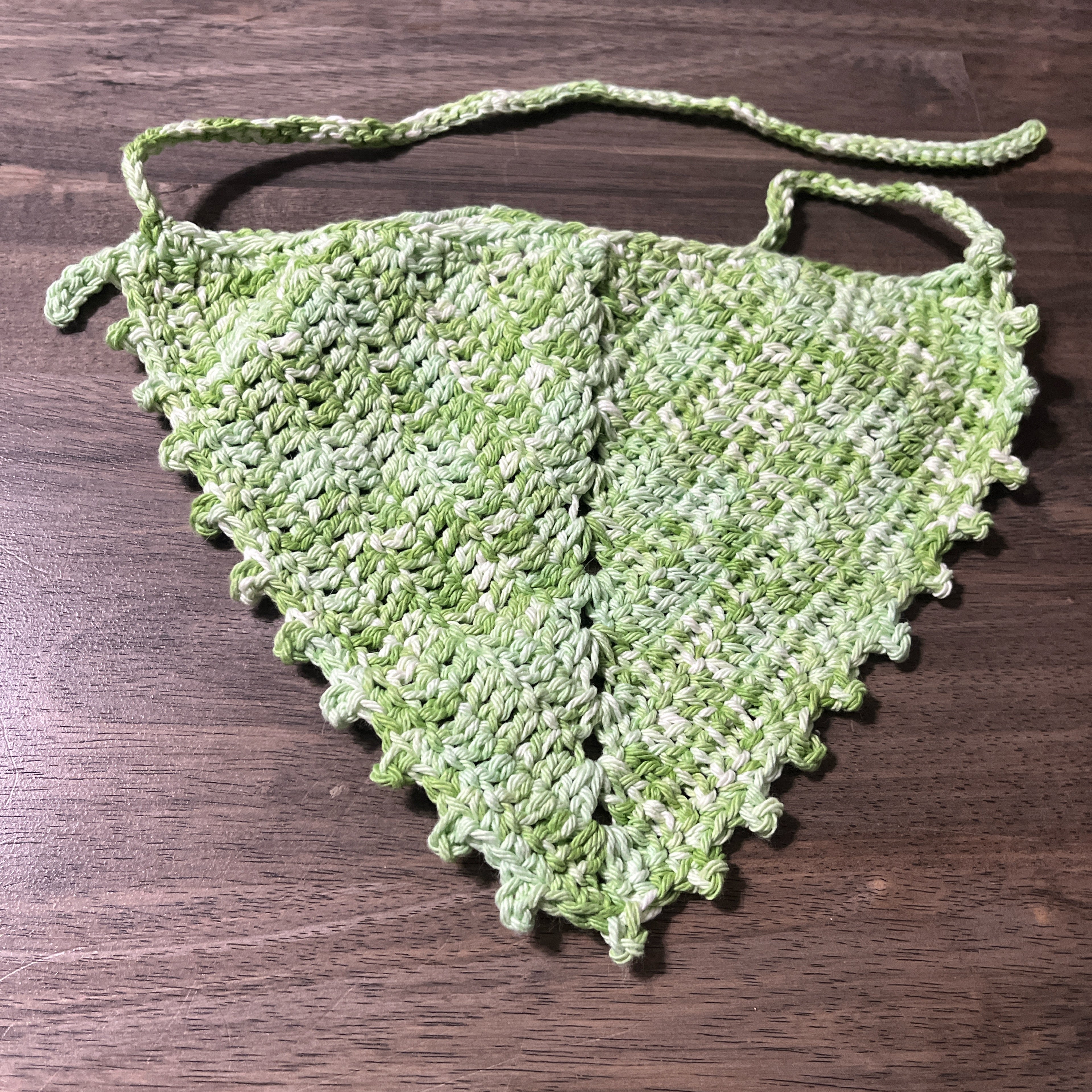 Vintage Green Picot Bandana
