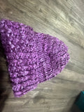 Purple knitted beanie