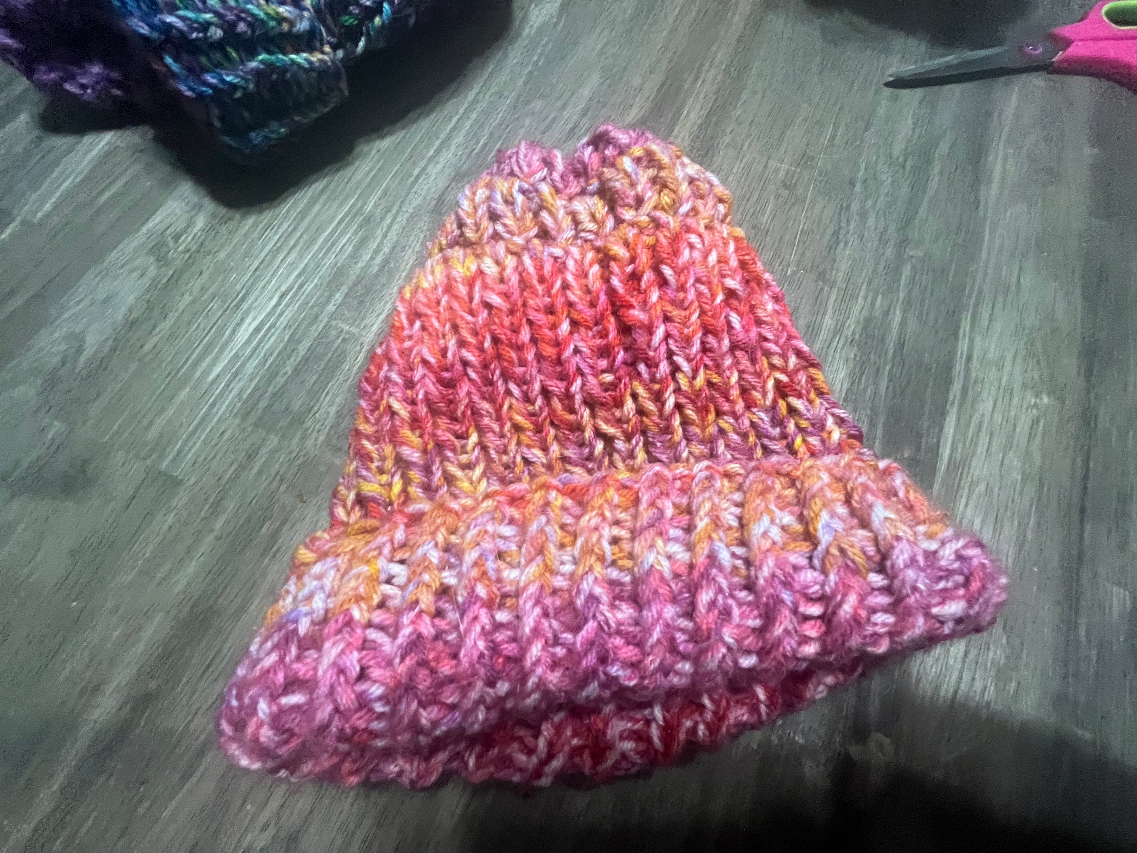 Pink lemonade knitted beanie